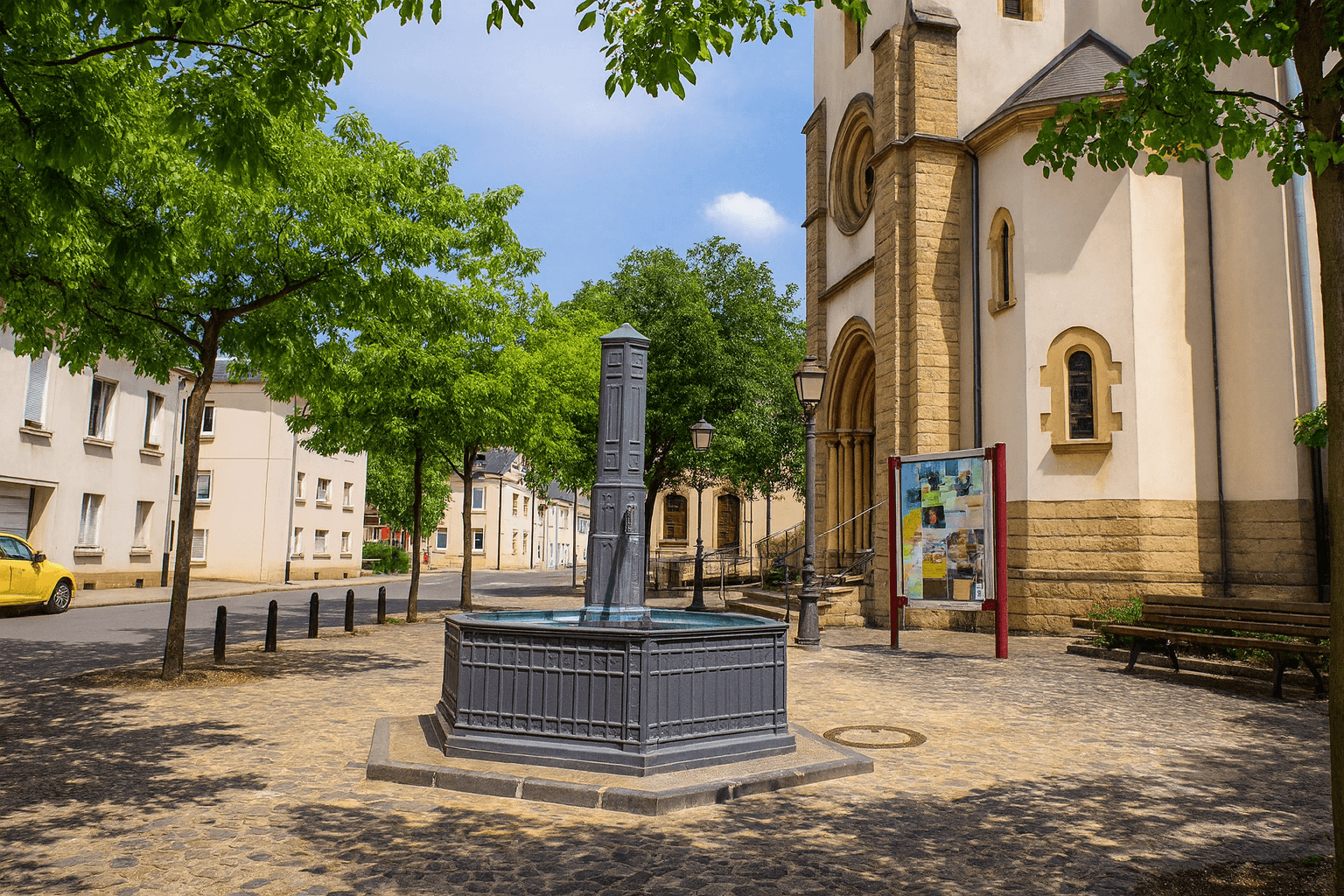Dommeldange, ambiance villageoise et grands immeubles