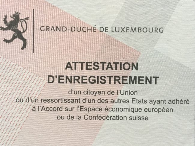 Attestation enregistrement commune Luxembourg|Déclaration domicile